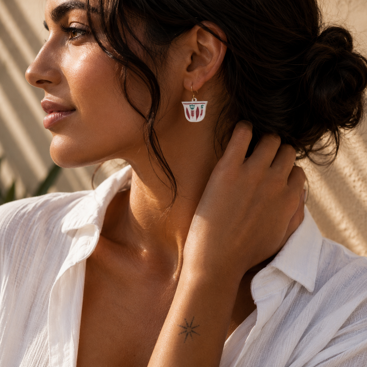 Min Beirut, With Love™ Coffee Cup Earrings – Red Edition