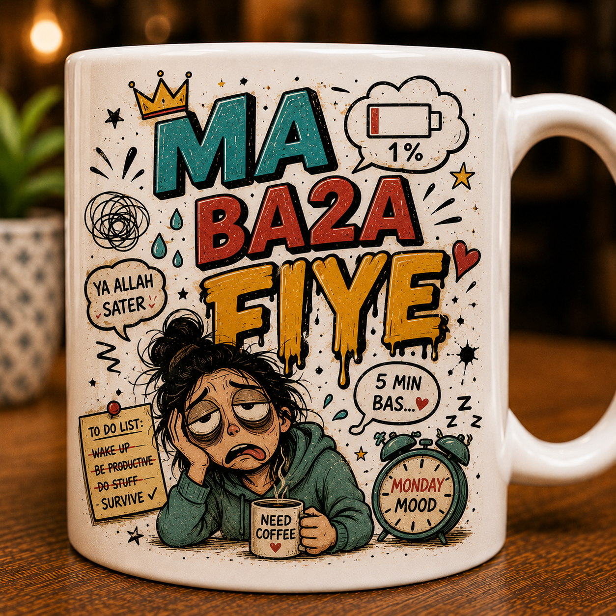 "Ma Ba2a Fiye" Monday Mood Mug
