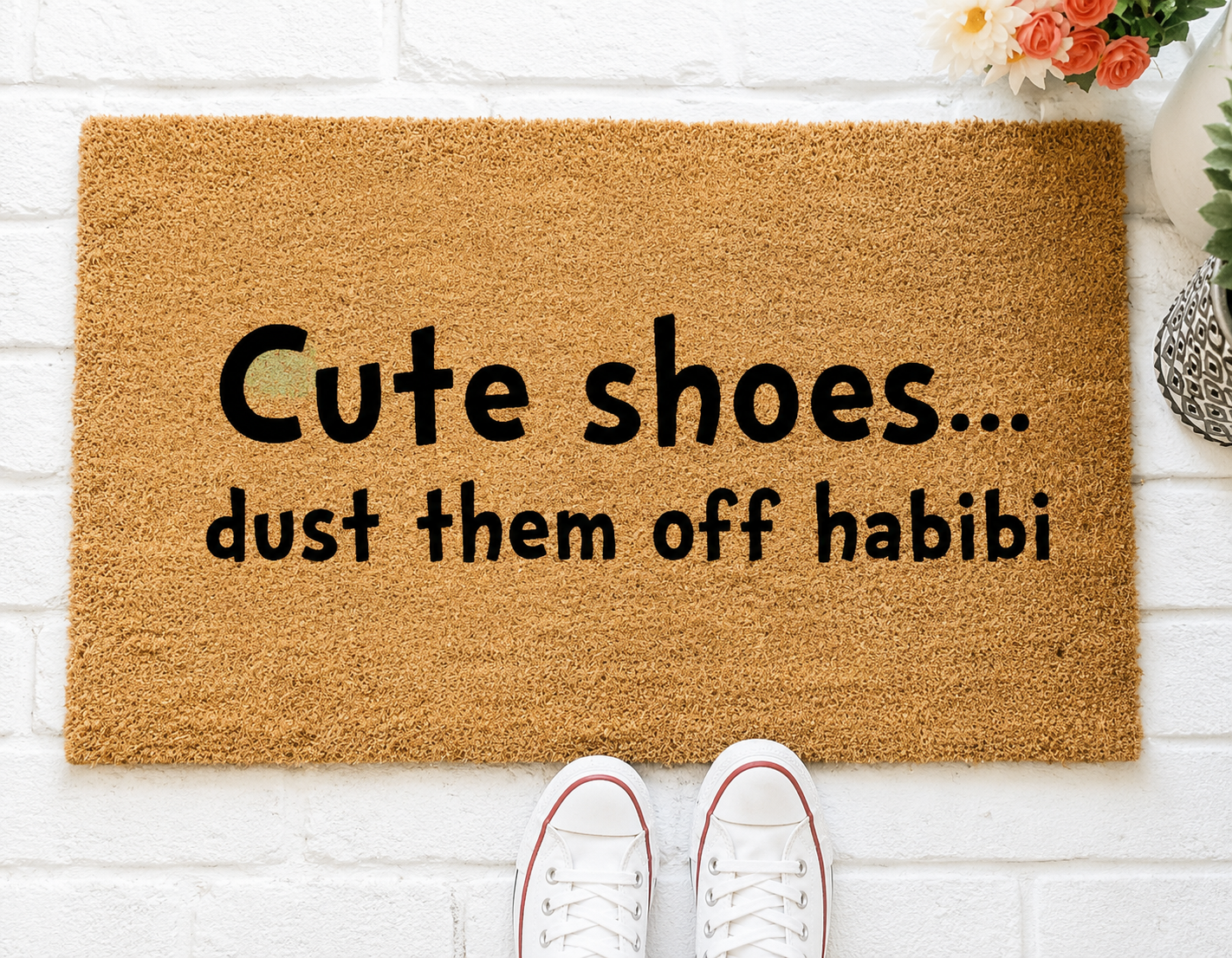 "Cute Shoes... Dust Them Off Habibi" Smart & Sassy Doormat