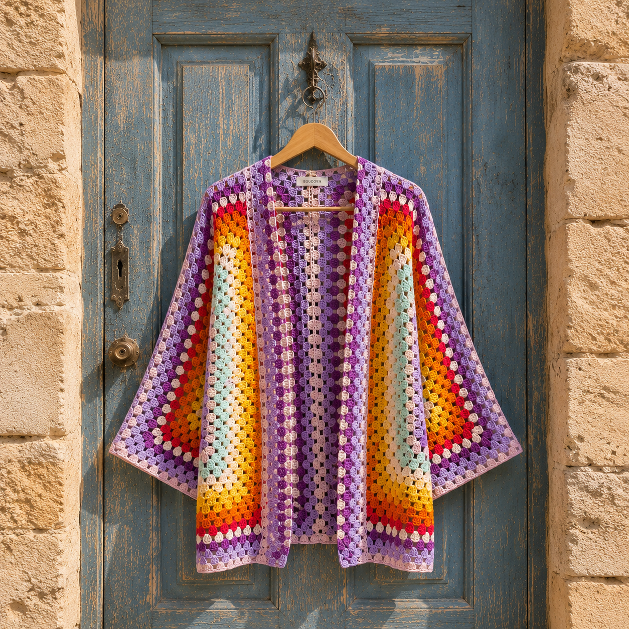 Coastal Carnival Crochet Kimono - Coccinelle by Souqora