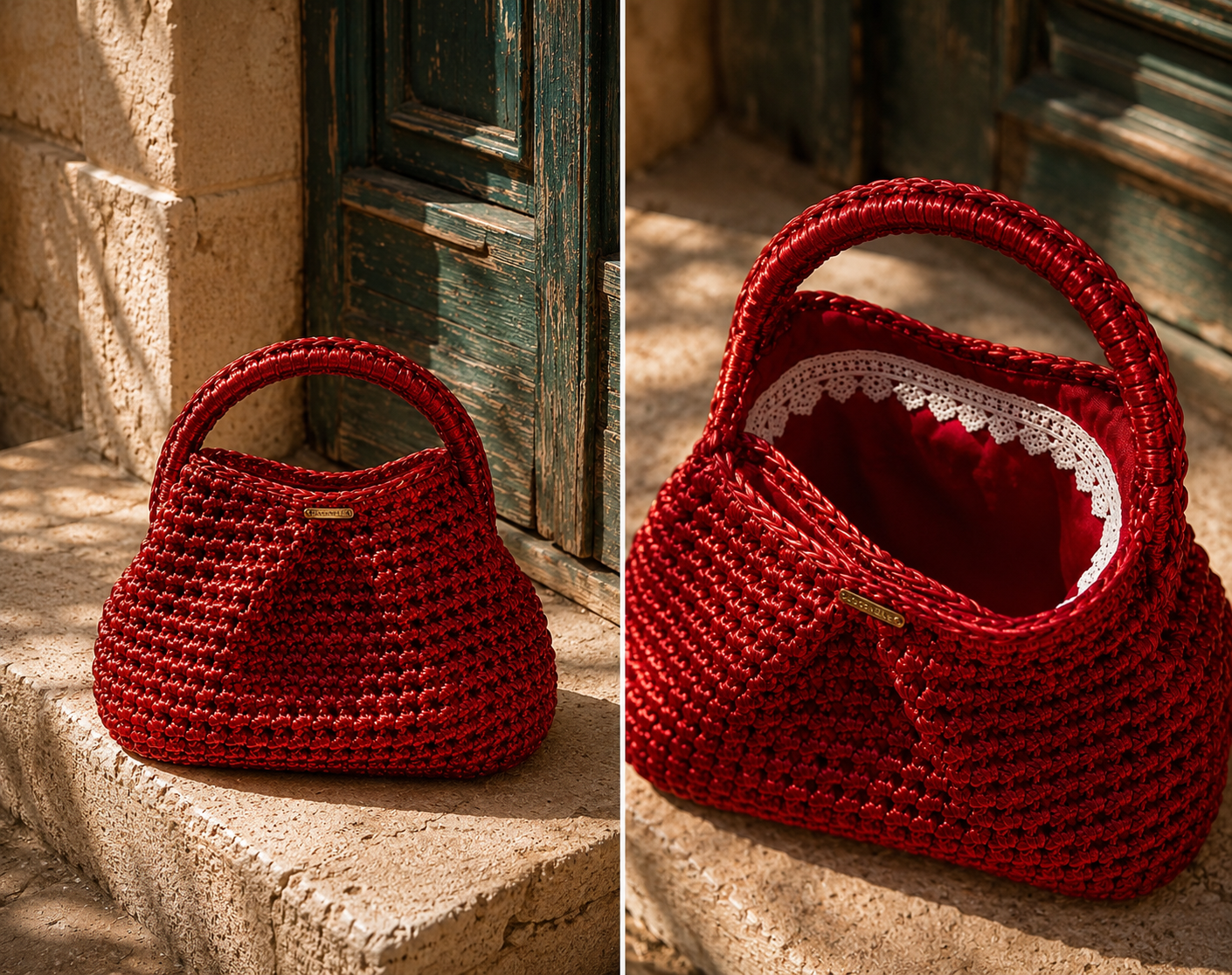 Rouge de Beyrouth Handmade Crochet Handbag - Coccinelle by Souqora