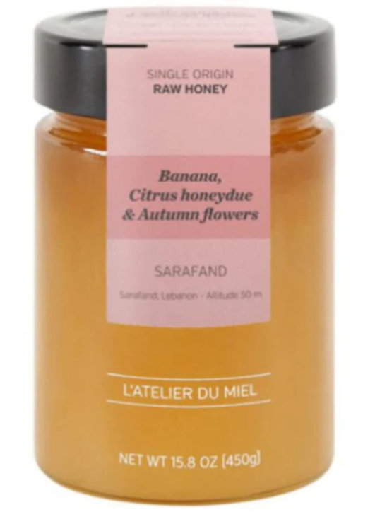 L'atelier Du Miel Sarafand Honey from Banana ,Citrus Honeydue & Autumn Flowers, 450 g
