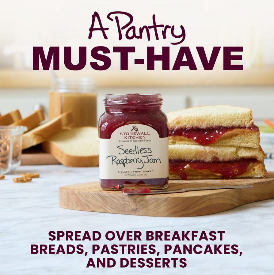 Artisanal Seedless Raspberry Reserve – A Stonewall Kitchen Specialty Fruit Spread