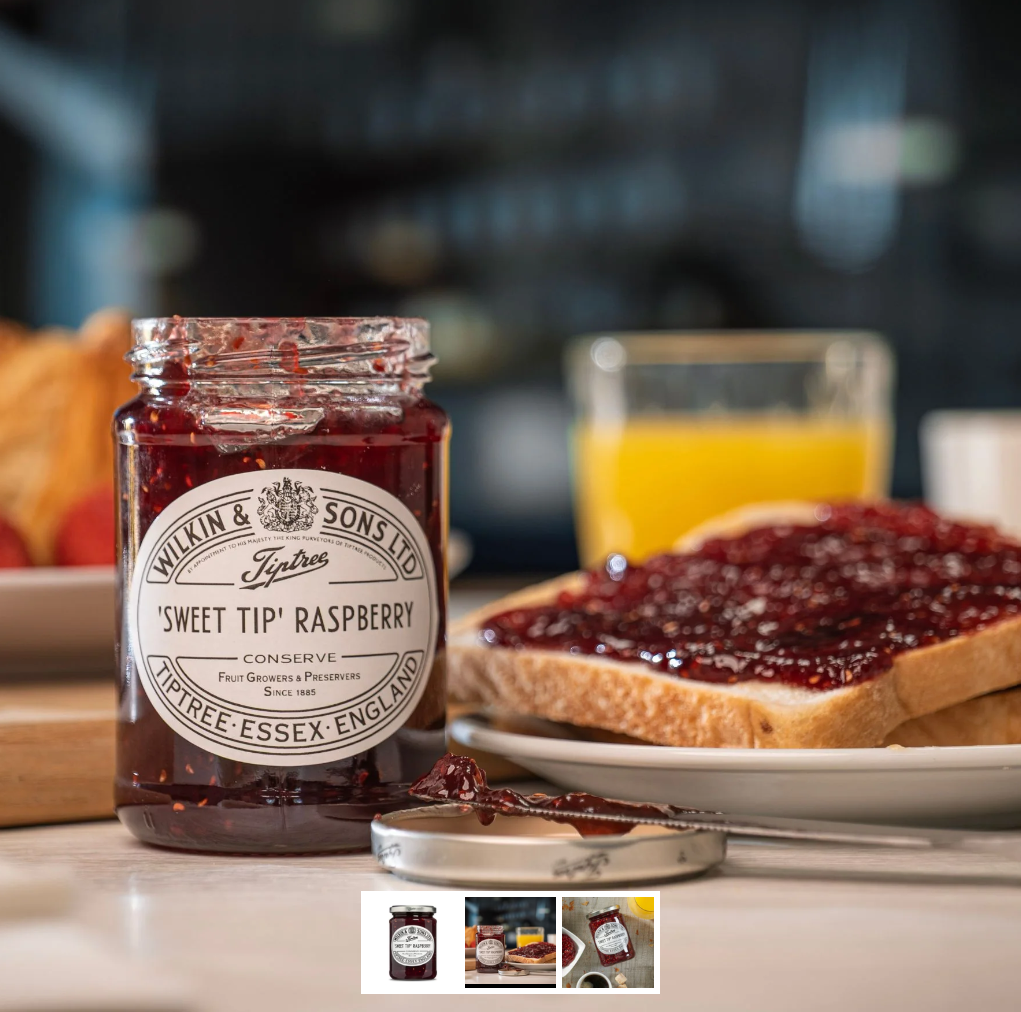 Tiptree 'Sweet Tip' Raspberry Conserve – 340g – Rich Small-Batch Fruit Preserve