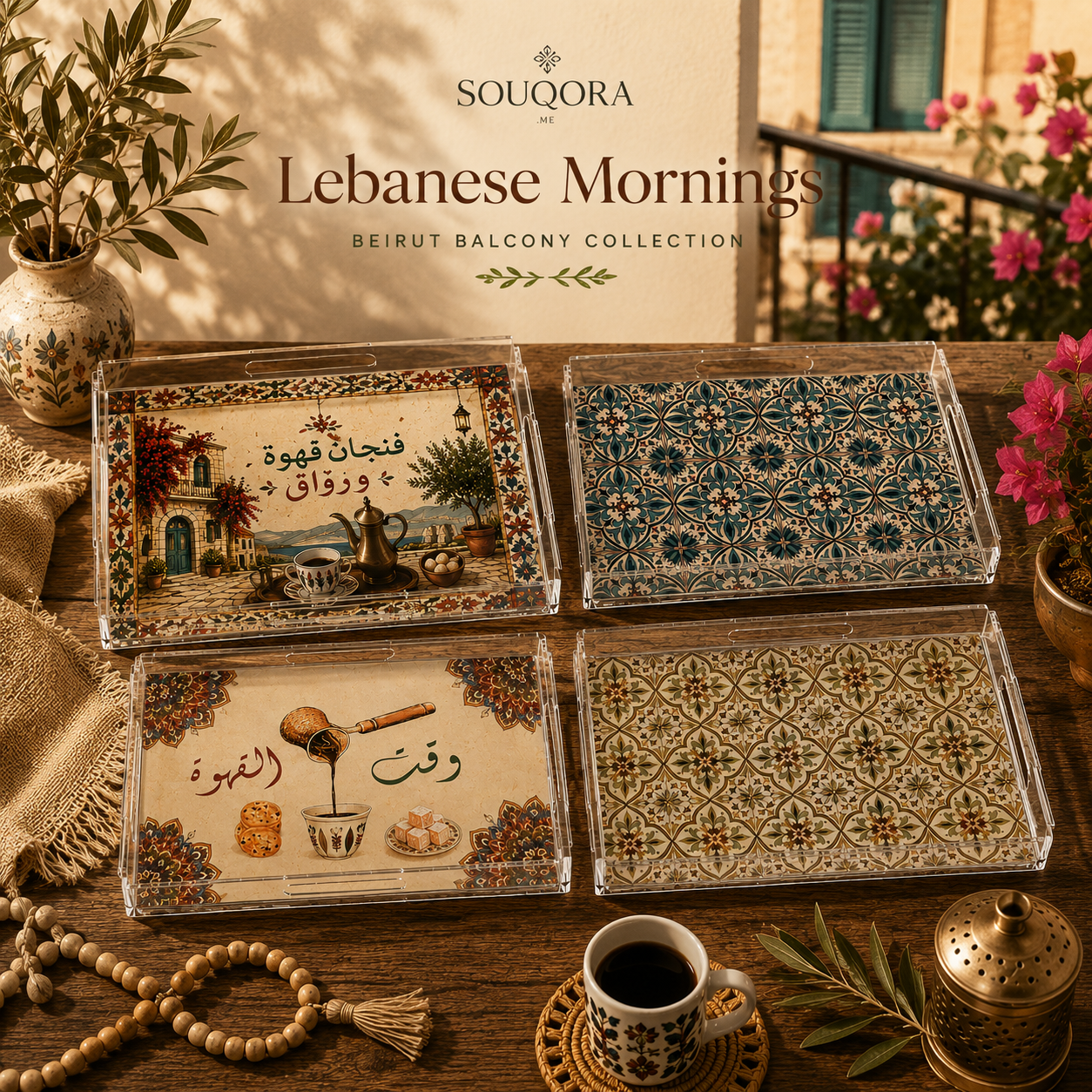 Handcrafted Serving Trays Lebanon | SOUQORA