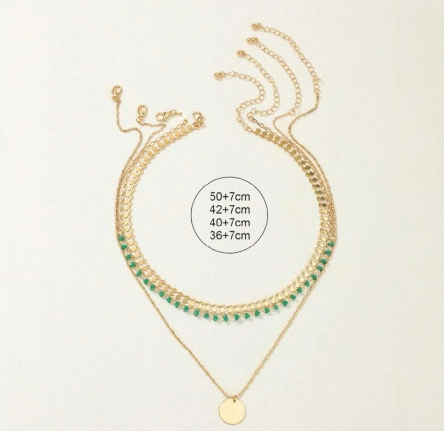 Boho Azure: 4 Piece Layered Turquoise Pendant Set