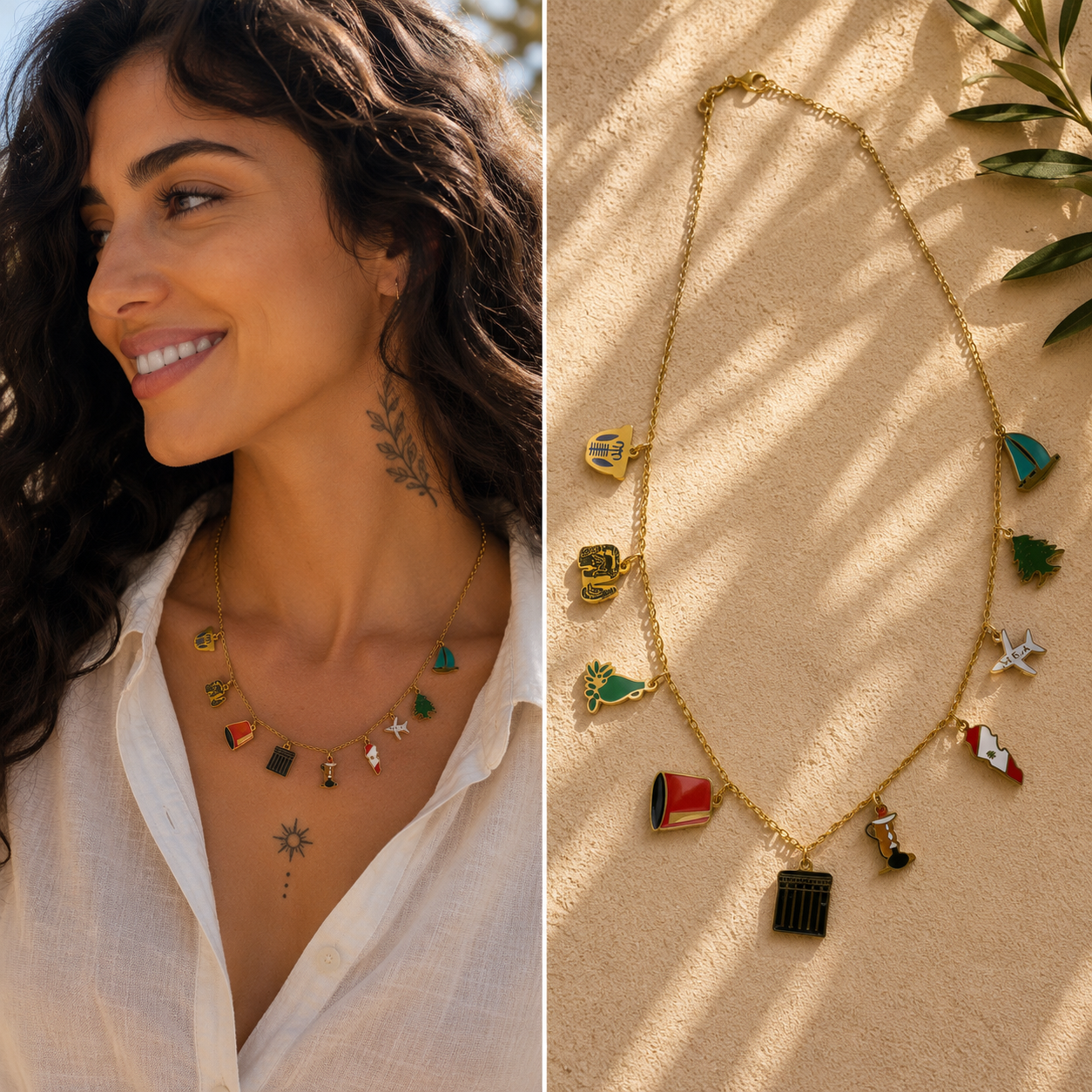 Min Beirut, With Love™ Necklace SS Gold Edition