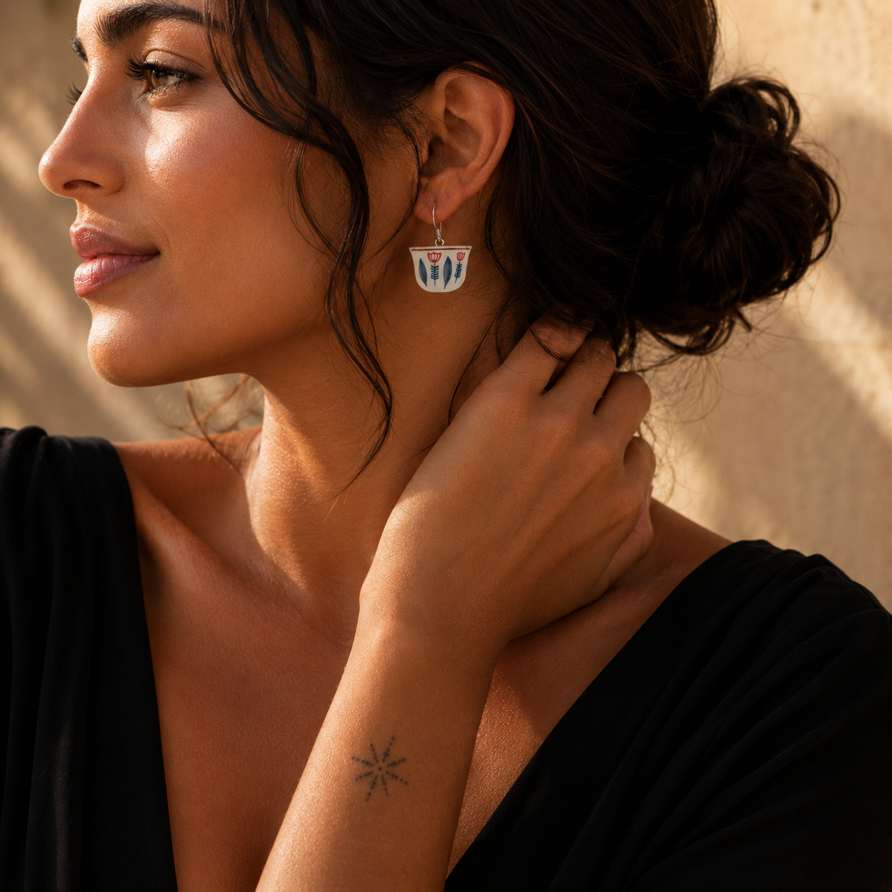 Min Beirut, With Love™ Coffee Cup Earrings – Blue Edition