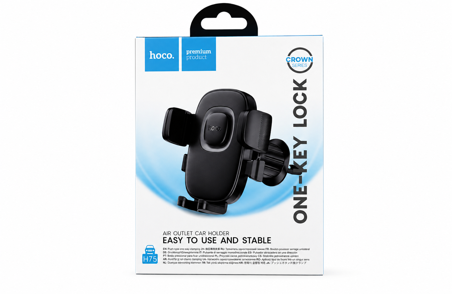 Hoco CA121 Riding One-Key Car Holder – Secure Air Outlet Mount with Automatic Locking