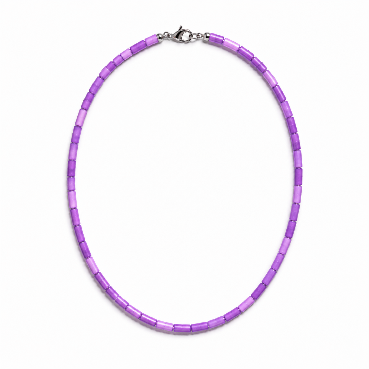 Violet Vibe 38cm Necklace – 4x6mm Semi-Precious Violet Shell Disks – Happy & Alive Series