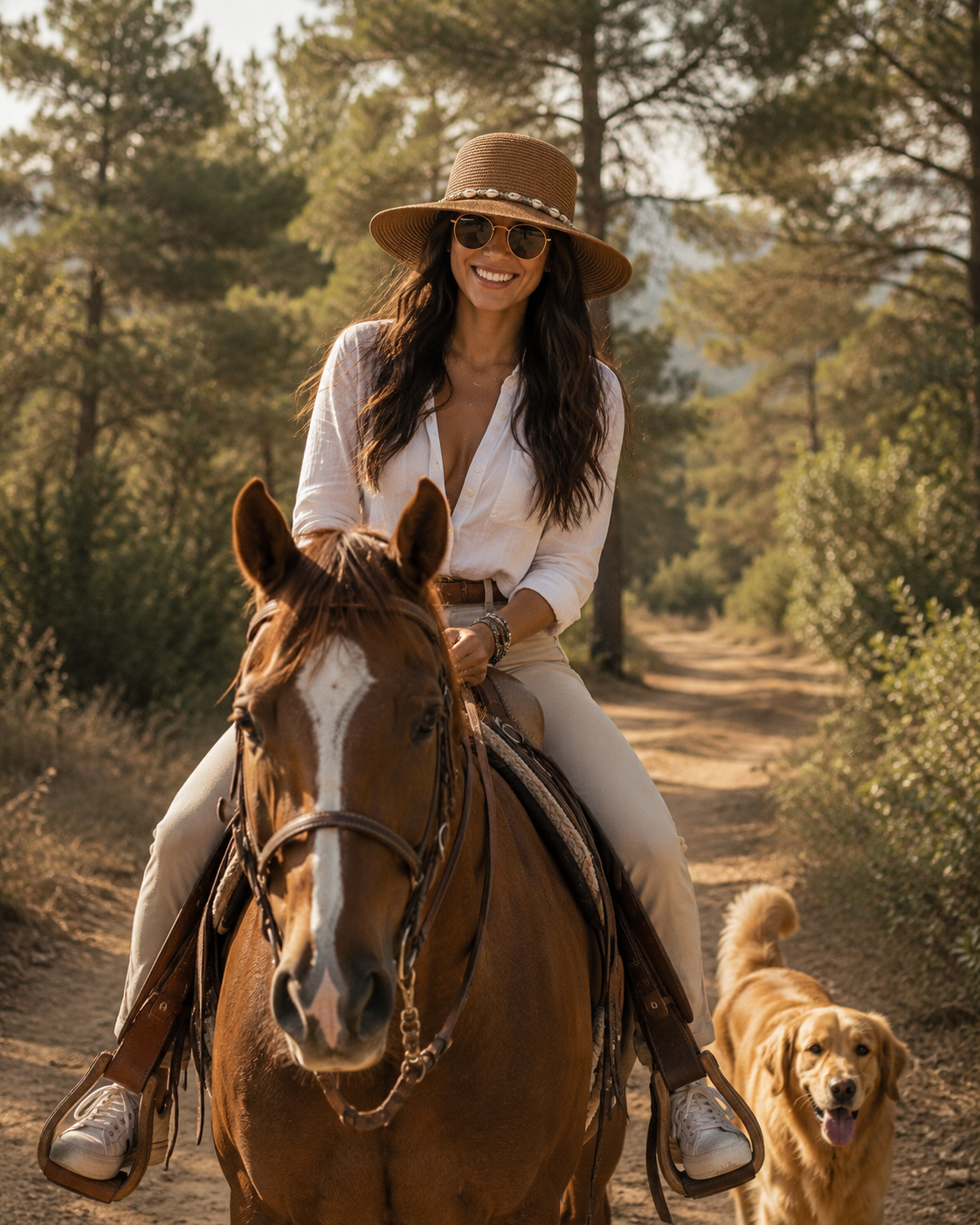 Boho-Chic Woven Sun Hat with Shell Details (Brown)