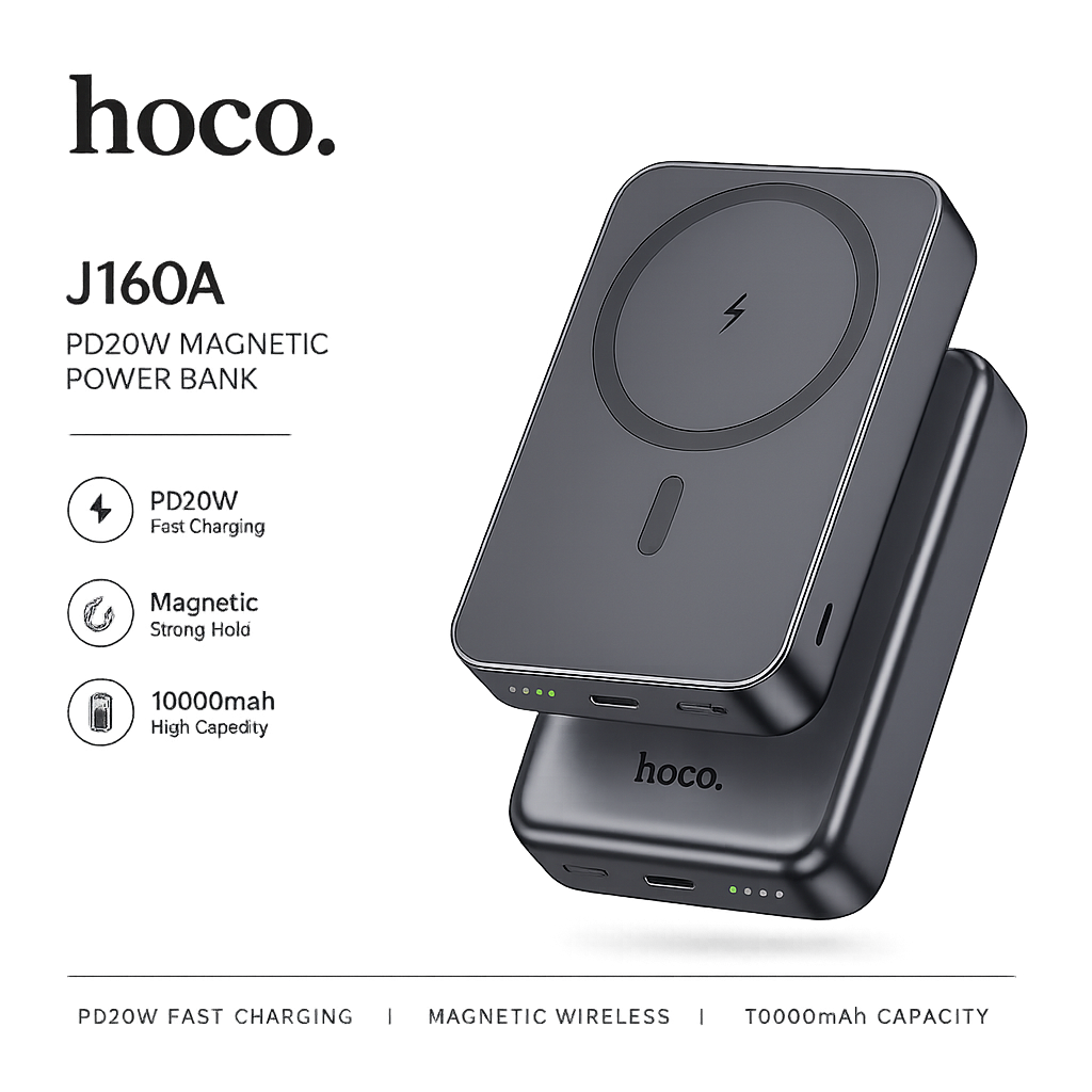 hoco. J160A Intelligent Balance 10000mAh Portable Magnetic Wireless Charging Power Bank