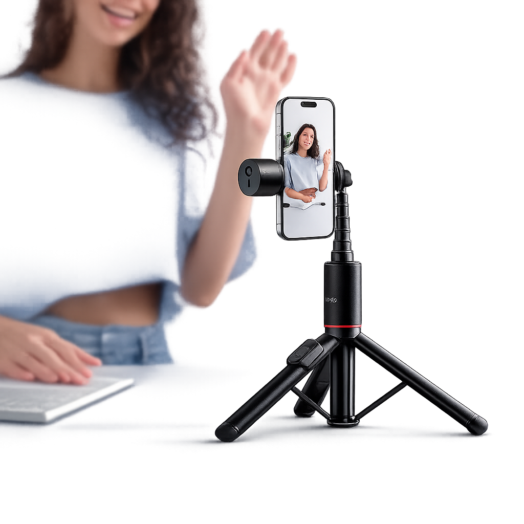 hoco. K34 All-In-One Live Broadcast Holder – Integrated Fill Light & Stable Tripod – Fold & Go Edition