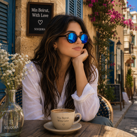 "Min Beirut, With Love" Dark Bamboo Circular Sunglasses – Vintage Edition 6072