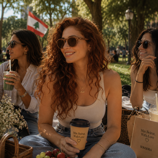 "Min Beirut. With Love" Amber Bamboo Sunglasses – Golden Hour Edition 3092