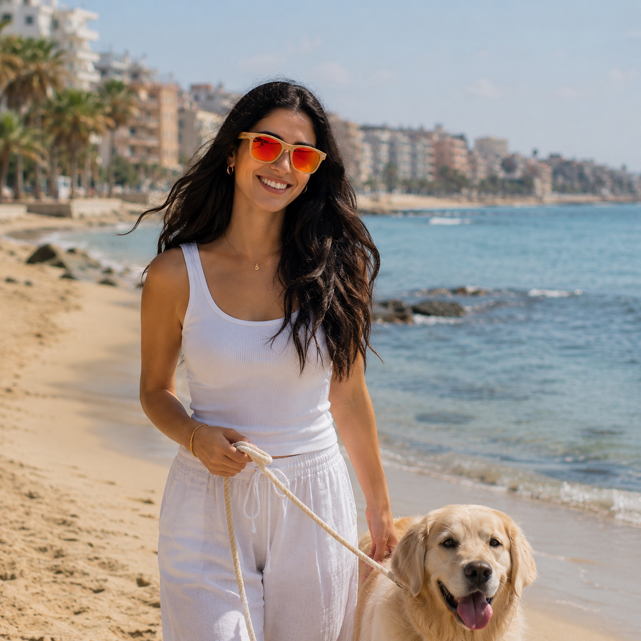 "Min Beirut, With Love" Gold Clubmaster Bamboo Sunglasses – Riviera Edition B2008