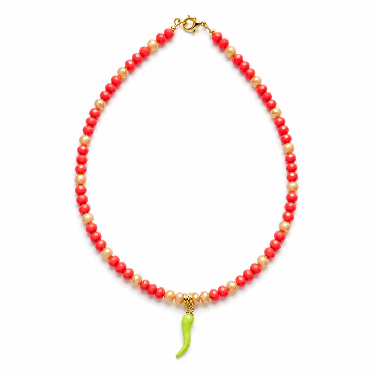 The Peperoncino Coral Beaded Necklace