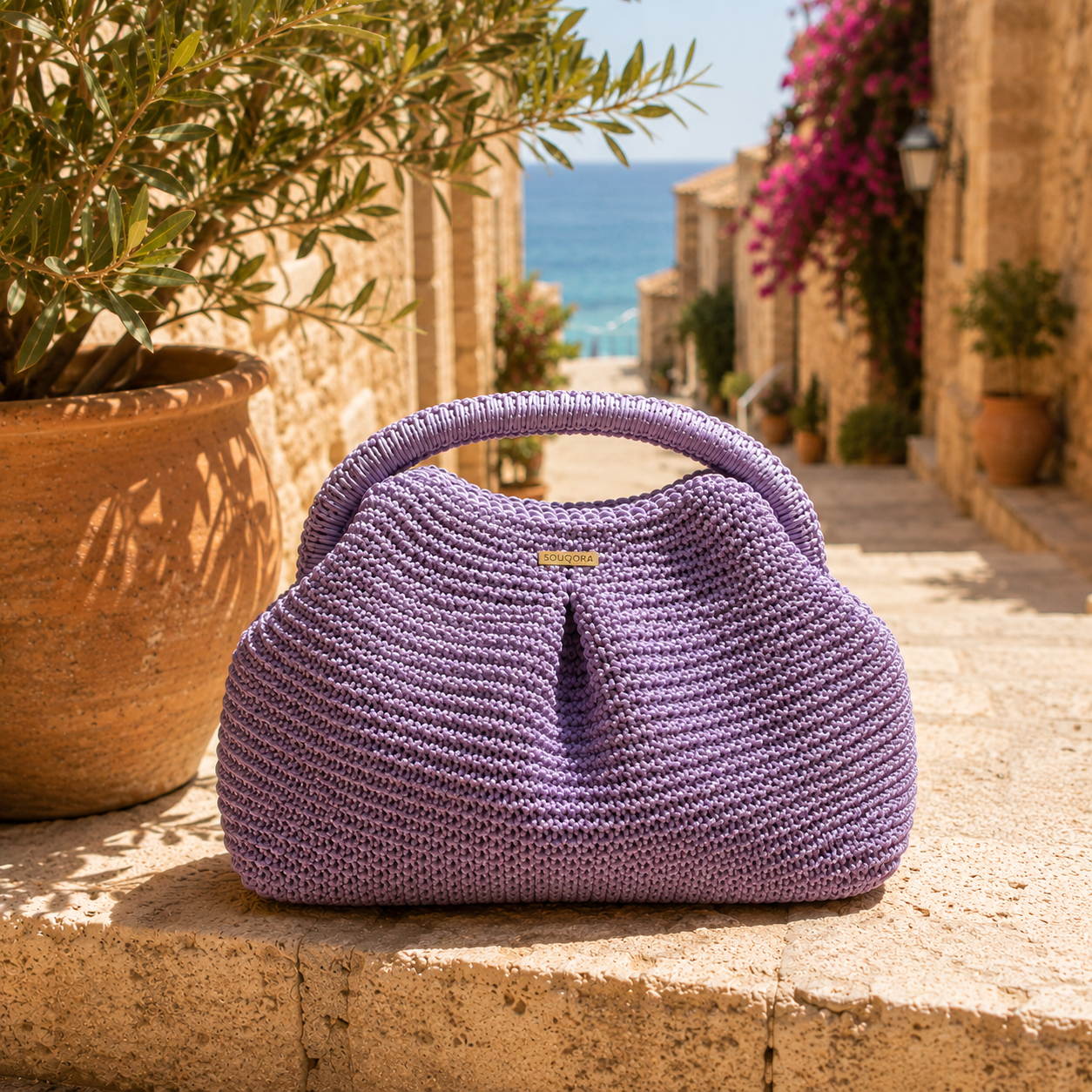 Mediterranean Handmade Macramé Cotton Clutch Collection - Coccinelle By Souqora