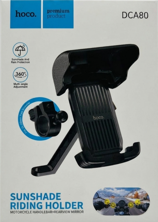 Hoco DCA80 Sunshade Riding Holder for Motorcycles - Handlebar & Rearview Mirror Mount
