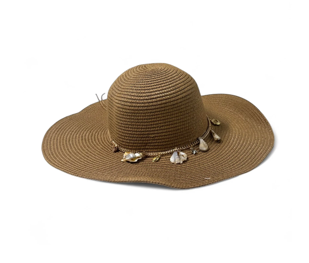 Golden Sands Shell & Charm Boho Sun Hat