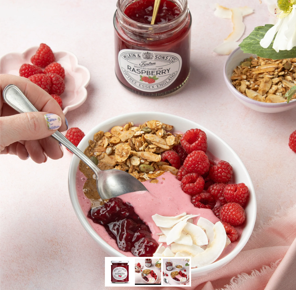 Tiptree Reduced Sugar Raspberry Jam – 200g – Pure Fruit Intensity with 40% Less Sugar