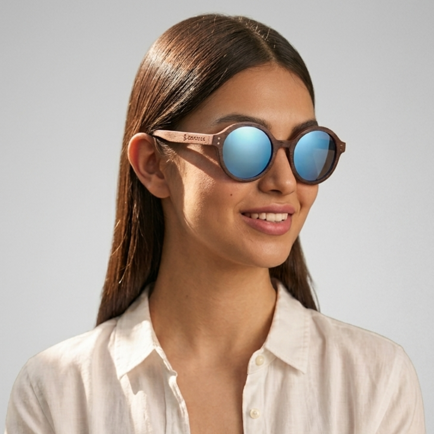 Dark Bamboo Circular Sunglasses – Vintage Edition 6072