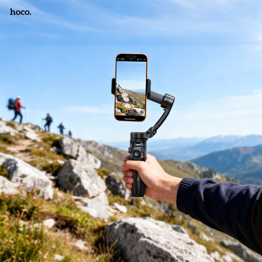 hoco. K91 Portable 3-Axis Smart Stabilization Gimbal – Intelligent Face Tracking & Built-in Extension Rod