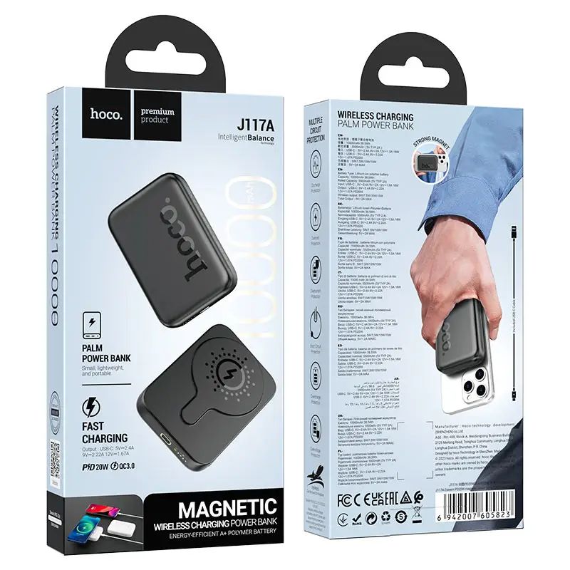 hoco. J117A Intelligent Balance 10000mAh Magnetic Wireless Fast Charging Power Bank