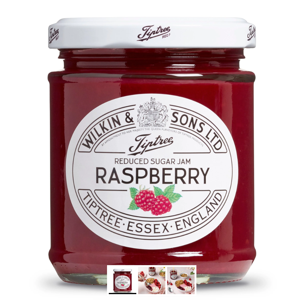 Tiptree Reduced Sugar Raspberry Jam – 200g – Pure Fruit Intensity with 40% Less Sugar