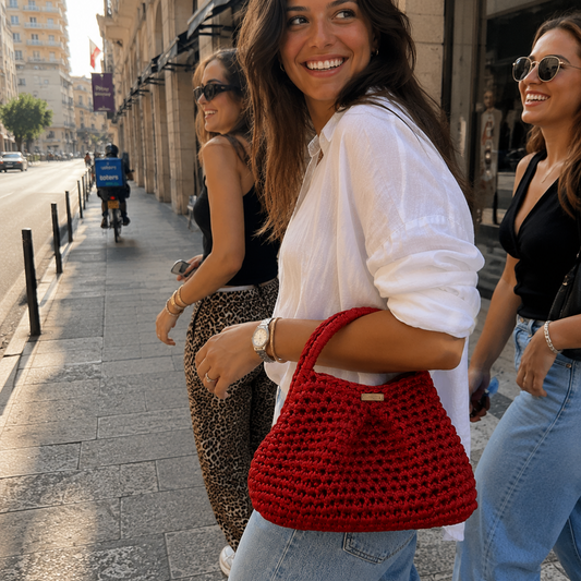 Rouge de Beyrouth Handmade Crochet Handbag - Coccinelle by Souqora
